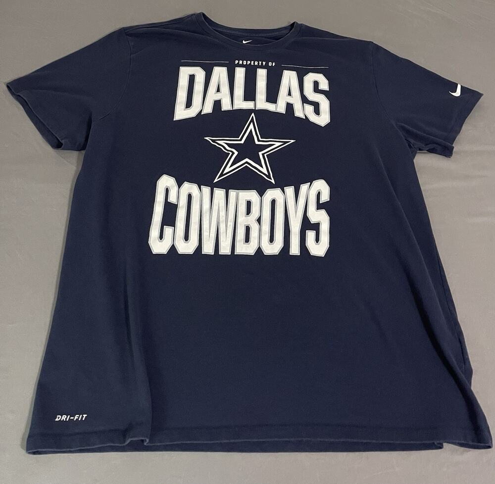 Nike Dallas Cowboys Shirt Mens XXL Navy Property Of Dri-Fit NFL Football Tee